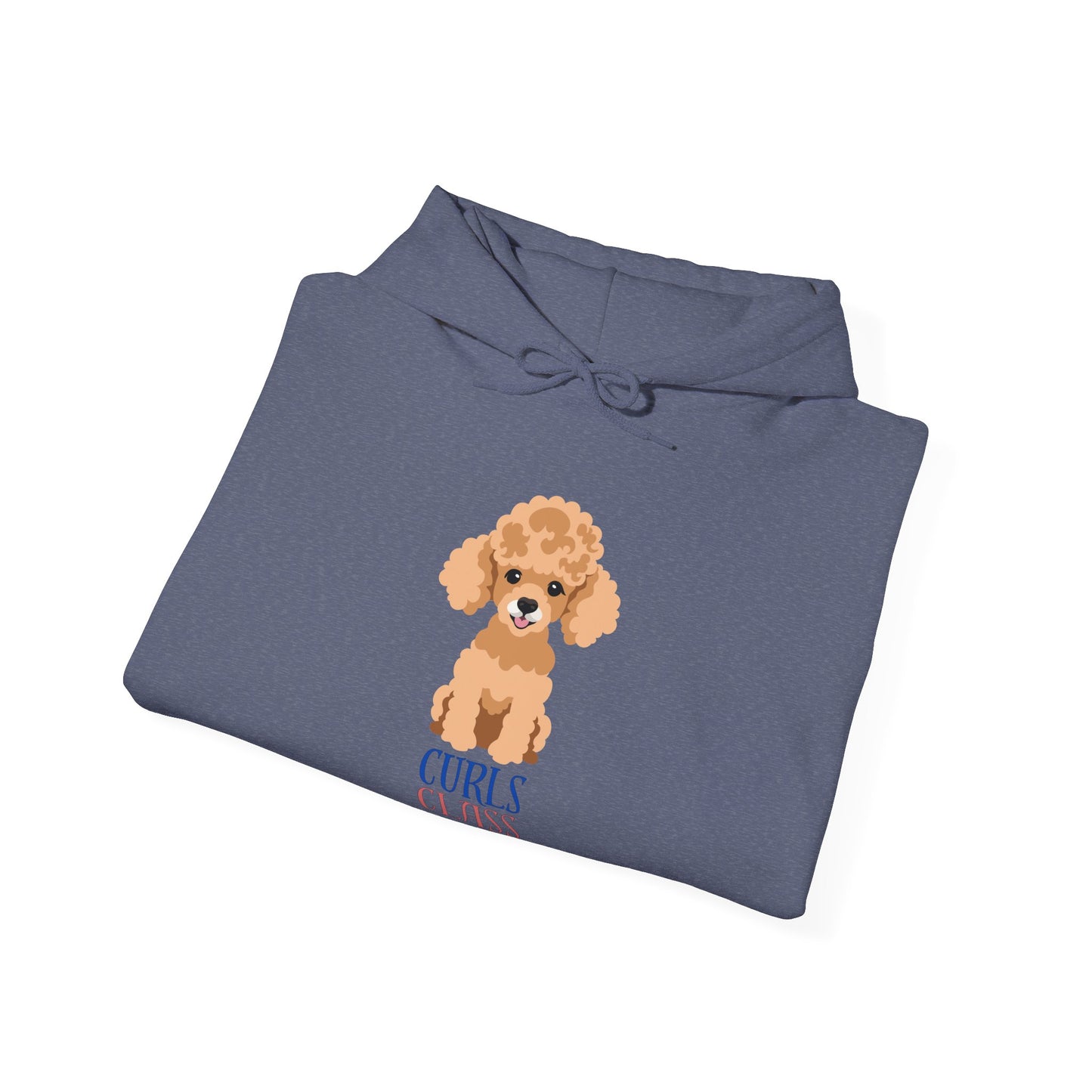 Curls Class Chaos Poodle Dog Heather Navy Color Hoodie